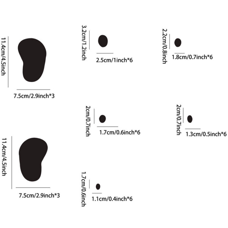 36pcs /Set Acrylic Small Feet Stereo Wall Stickers Home Decoration Soft Mirror