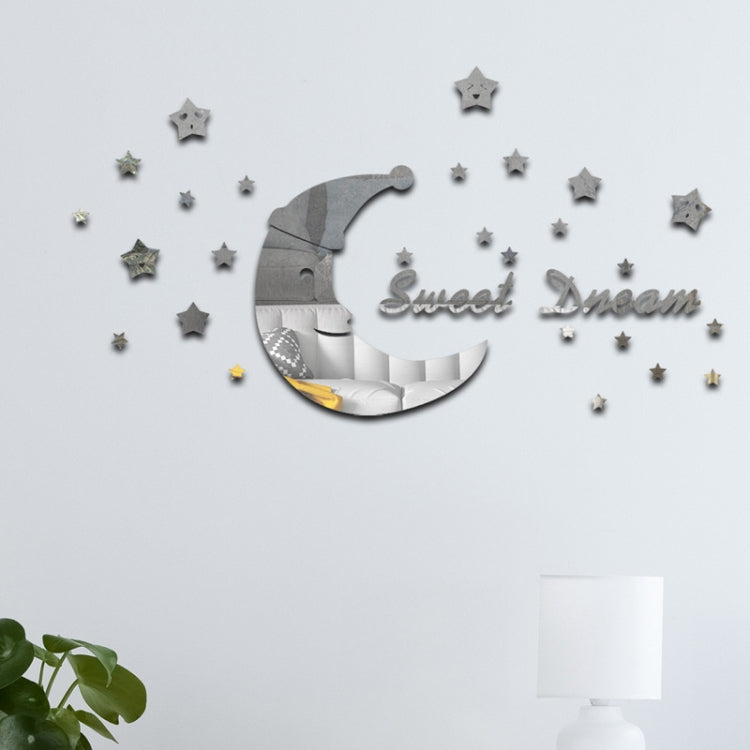 32pcs /Set Acrylic SweetDream Mirror Stereo Wall Stickers Home Decoration Soft Mirror