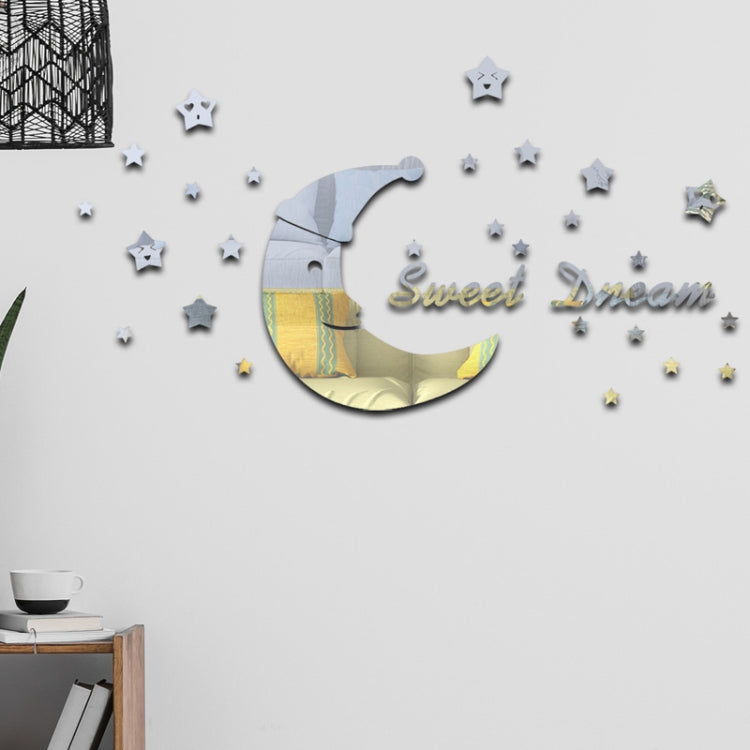 32pcs /Set Acrylic SweetDream Mirror Stereo Wall Stickers Home Decoration Soft Mirror