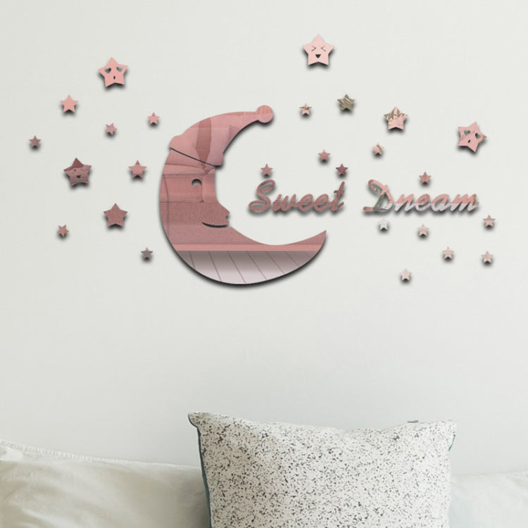 32pcs /Set Acrylic SweetDream Mirror Stereo Wall Stickers Home Decoration Soft Mirror