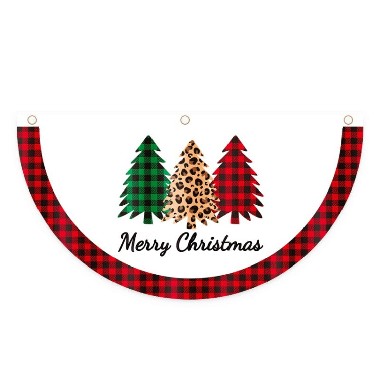 Cartoon Printed Outdoor Fan-shaped Hanging Flag Christmas Decorations