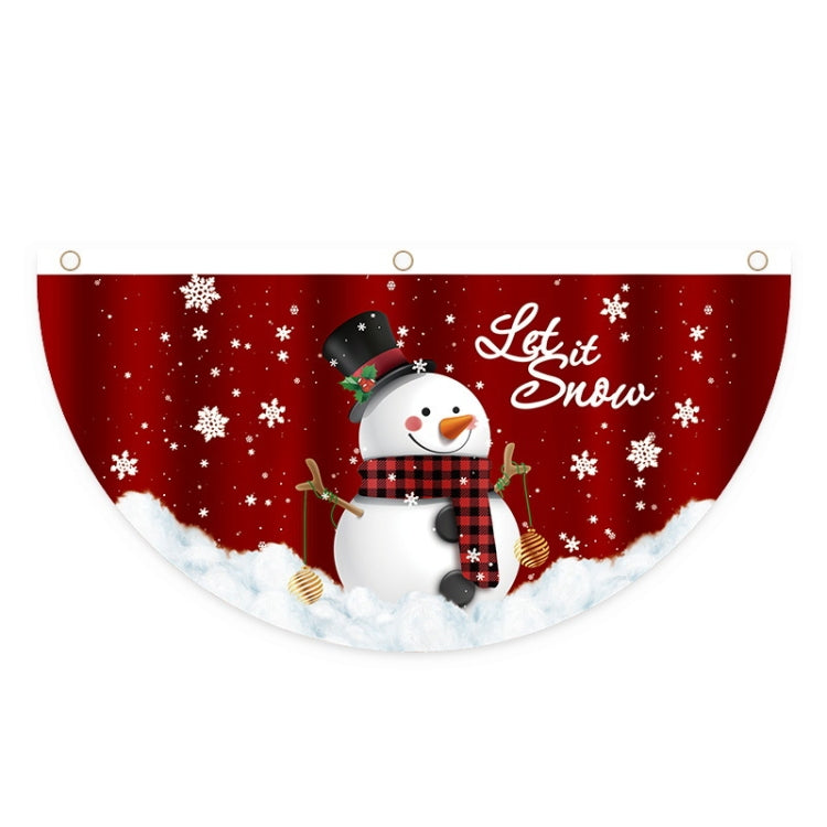 Cartoon Printed Outdoor Fan-shaped Hanging Flag Christmas Decorations