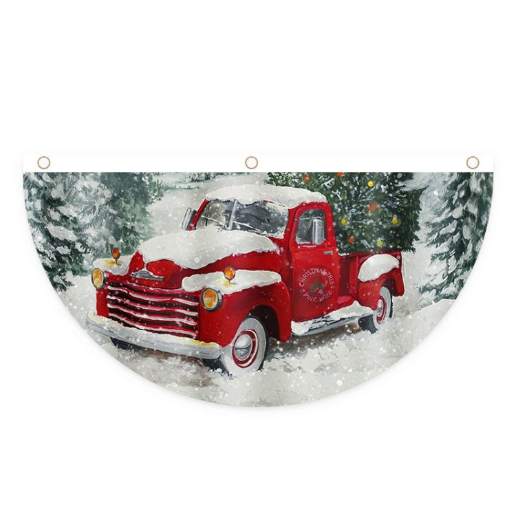 Cartoon Printed Outdoor Fan-shaped Hanging Flag Christmas Decorations