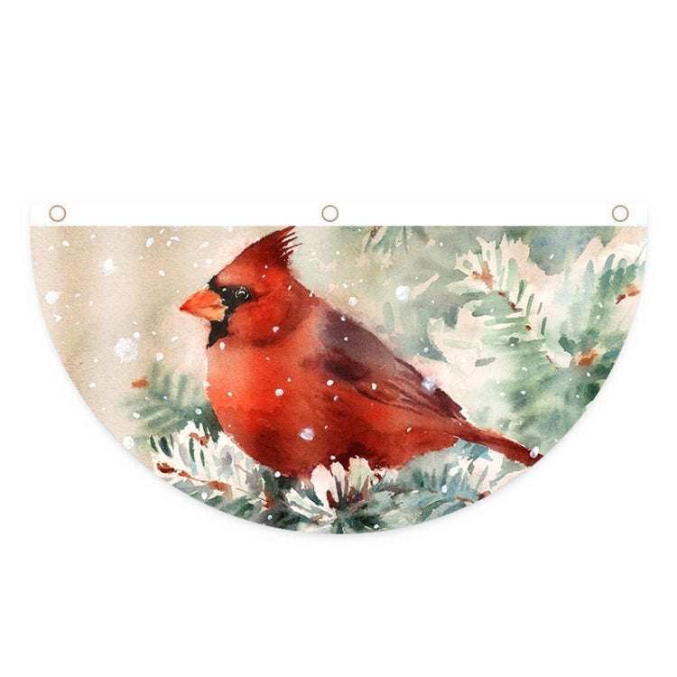 Cartoon Printed Outdoor Fan-shaped Hanging Flag Christmas Decorations