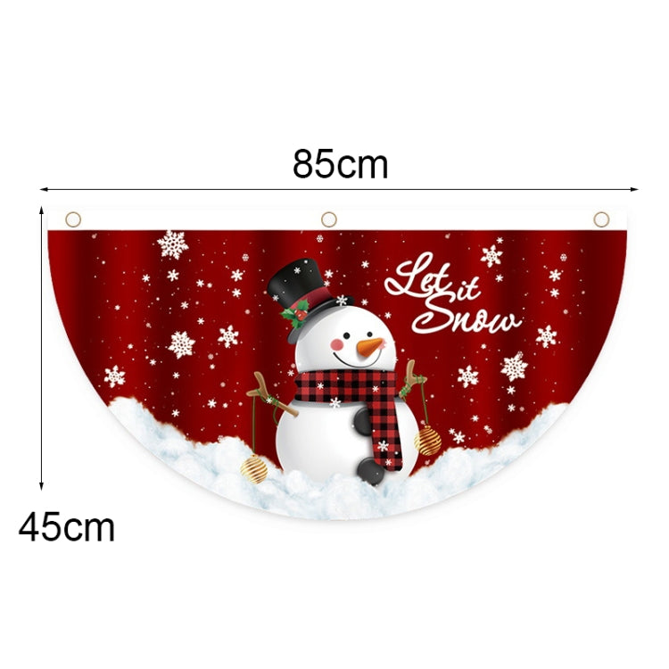 Cartoon Printed Outdoor Fan-shaped Hanging Flag Christmas Decorations