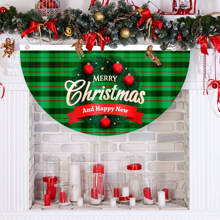 Cartoon Printed Outdoor Fan-shaped Hanging Flag Christmas Decorations