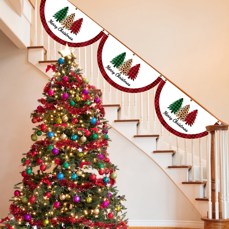 Cartoon Printed Outdoor Fan-shaped Hanging Flag Christmas Decorations