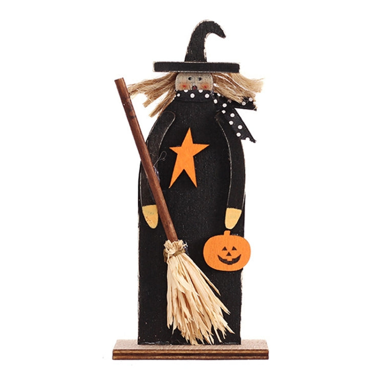 Halloween Decorations Witch Ghost Painted Wooden Ornament Party Decorative Props