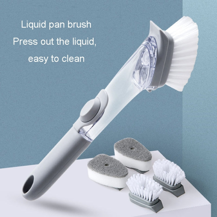 Kitchen Long Handle Automatic Liquid Filling Non-Stick Pan Scrubber Brush Cleaning Brush
