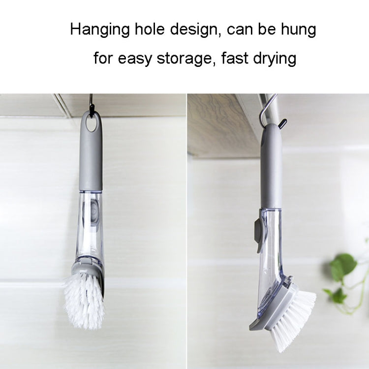 Kitchen Long Handle Automatic Liquid Filling Non-Stick Pan Scrubber Brush Cleaning Brush