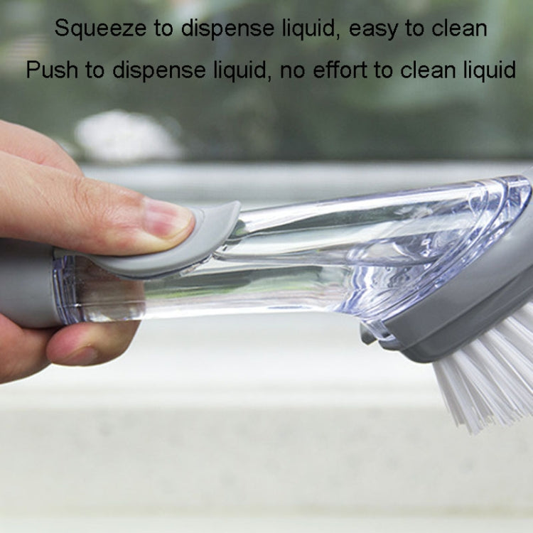 Kitchen Long Handle Automatic Liquid Filling Non-Stick Pan Scrubber Brush Cleaning Brush