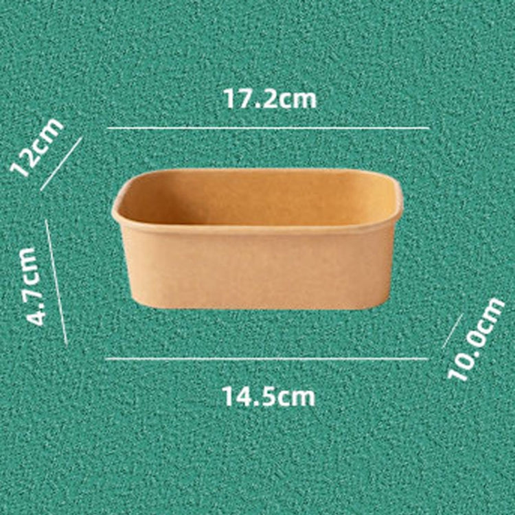 Disposable Kraft Paper Lunch Box Rectangular Round Corner Takeaway Packaging Boxes