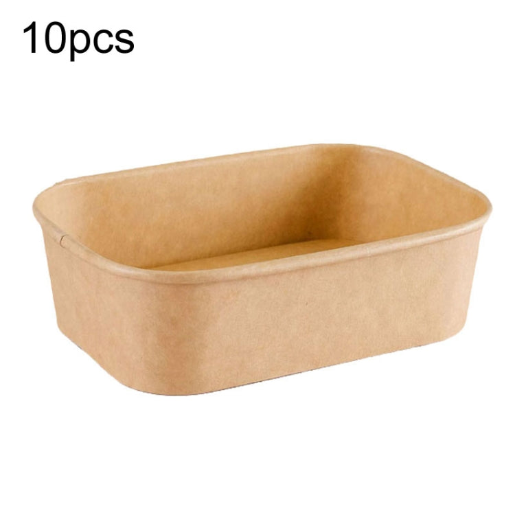 Disposable Kraft Paper Lunch Box Rectangular Round Corner Takeaway Packaging Boxes