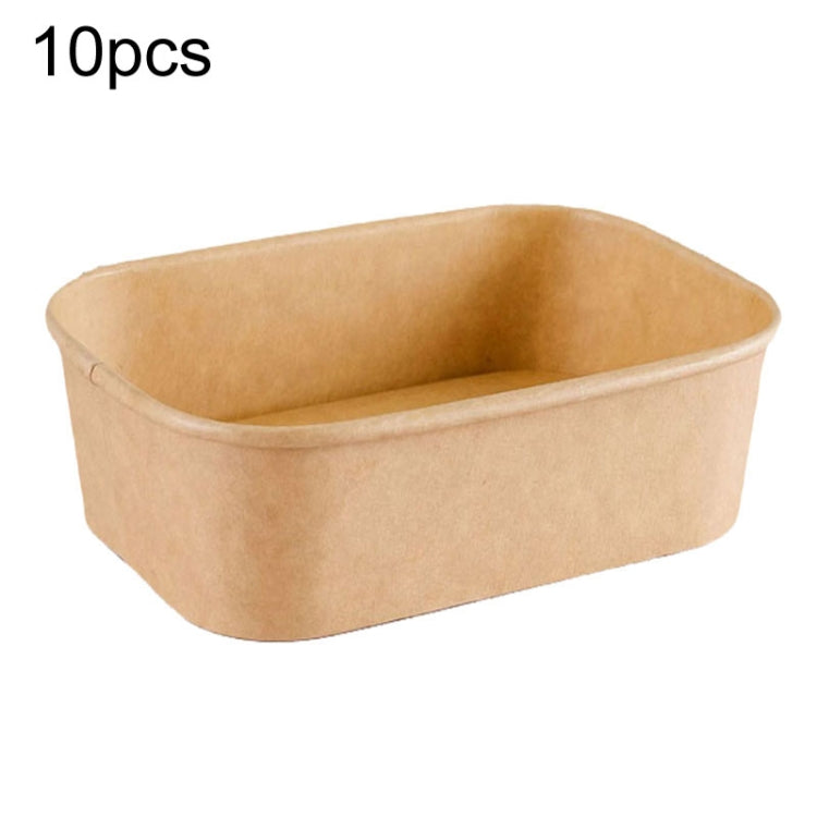 Disposable Kraft Paper Lunch Box Rectangular Round Corner Takeaway Packaging Boxes