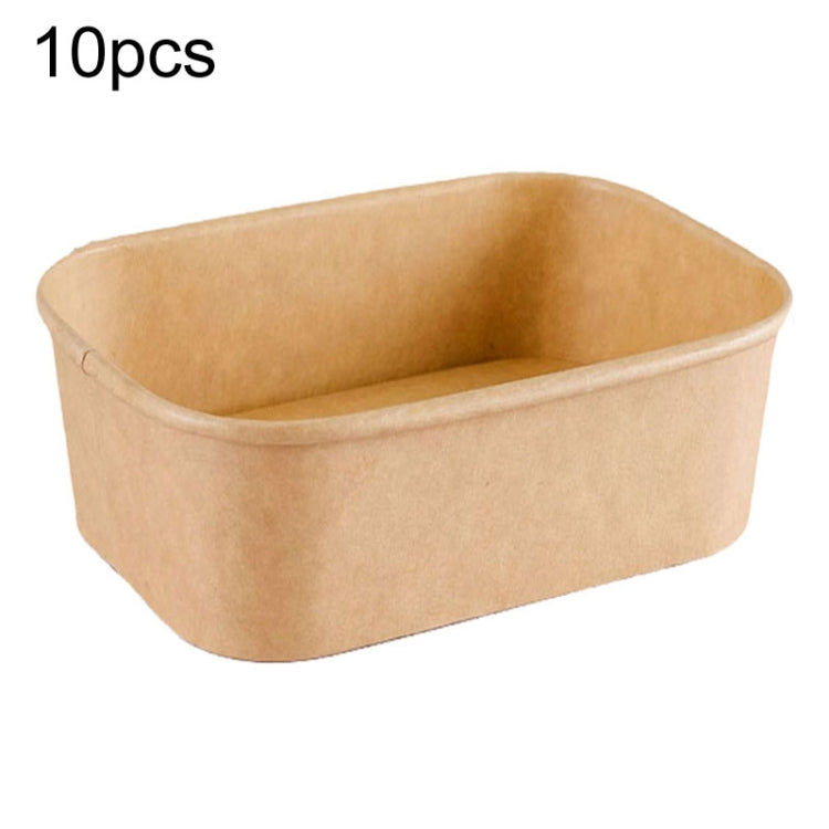 Disposable Kraft Paper Lunch Box Rectangular Round Corner Takeaway Packaging Boxes