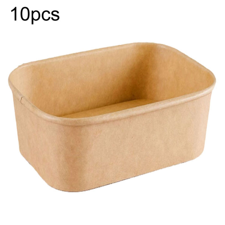 Disposable Kraft Paper Lunch Box Rectangular Round Corner Takeaway Packaging Boxes