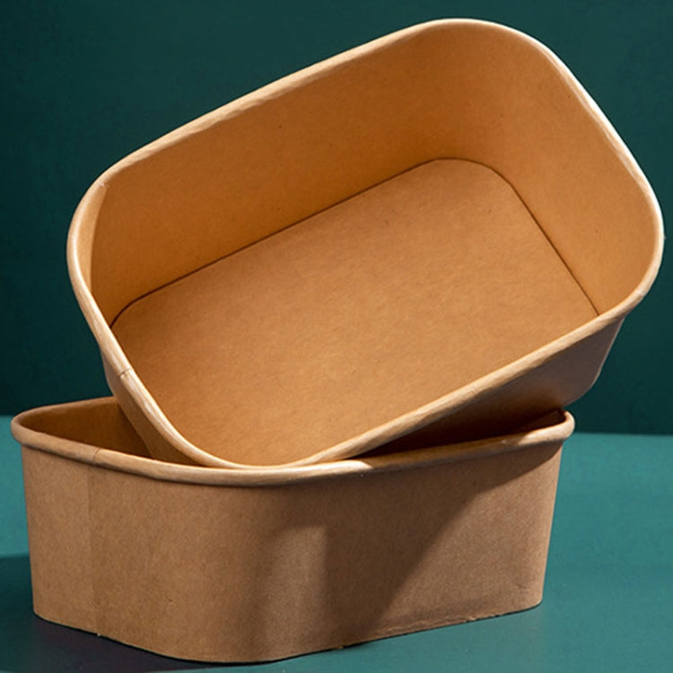 Disposable Kraft Paper Lunch Box Rectangular Round Corner Takeaway Packaging Boxes
