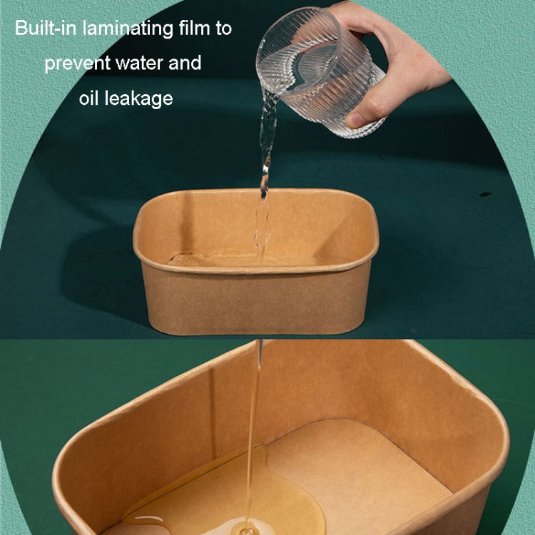 Disposable Kraft Paper Lunch Box Rectangular Round Corner Takeaway Packaging Boxes