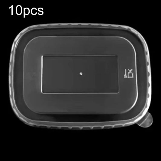 10pcs Disposable Rectangle Paper Bowl Lid Fast Food Packaging Box Cover