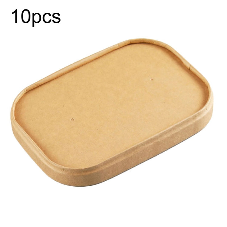 10pcs Disposable Rectangle Paper Bowl Lid Fast Food Packaging Box Cover