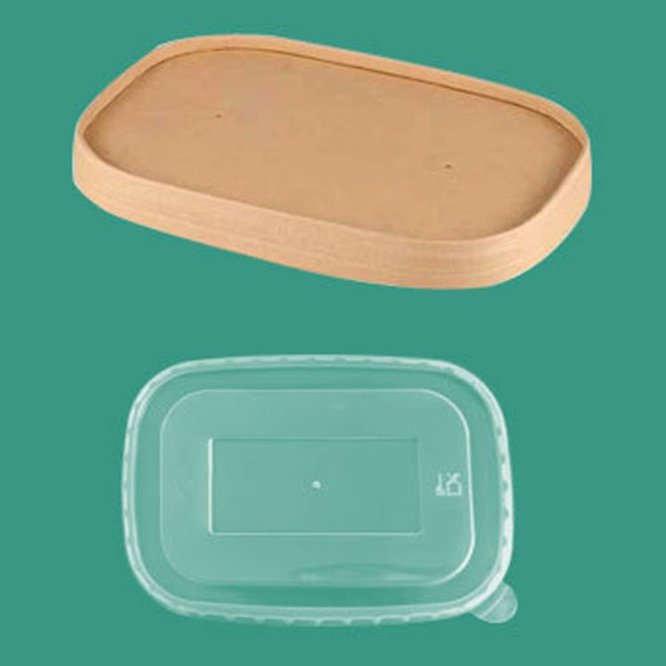 10pcs Disposable Rectangle Paper Bowl Lid Fast Food Packaging Box Cover