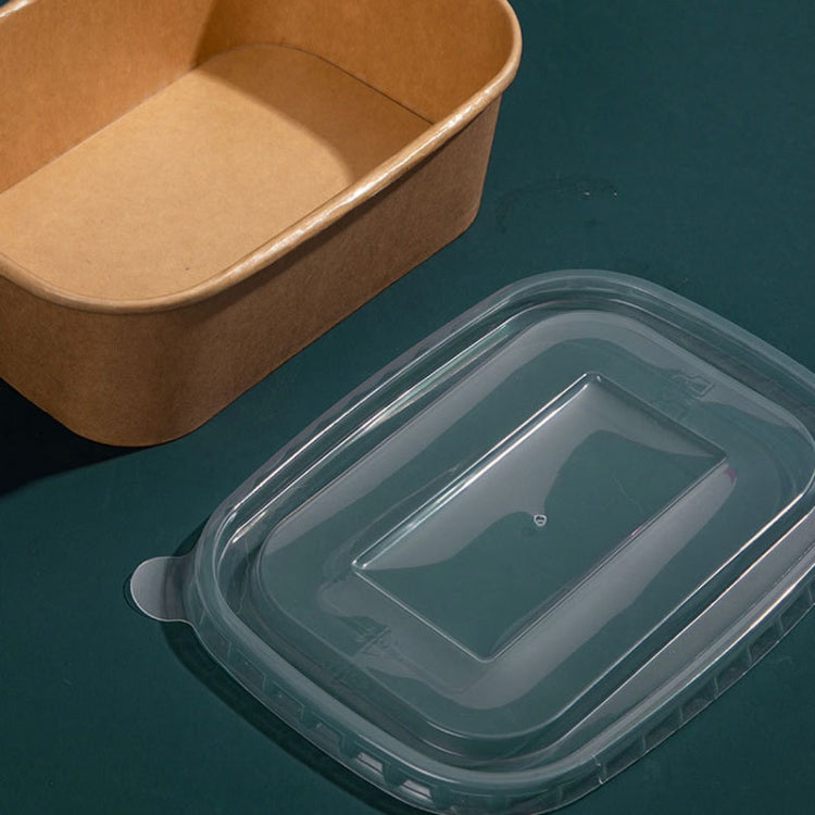 10pcs Disposable Rectangle Paper Bowl Lid Fast Food Packaging Box Cover