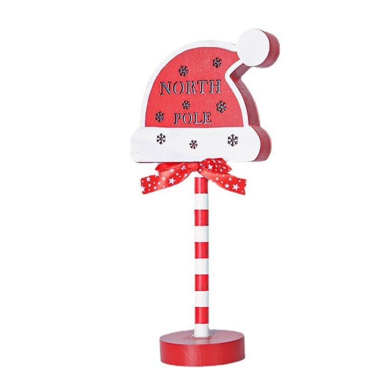 Christmas Street Sign STOP Decorative Lights Wooden Window Atmosphere LED Lights