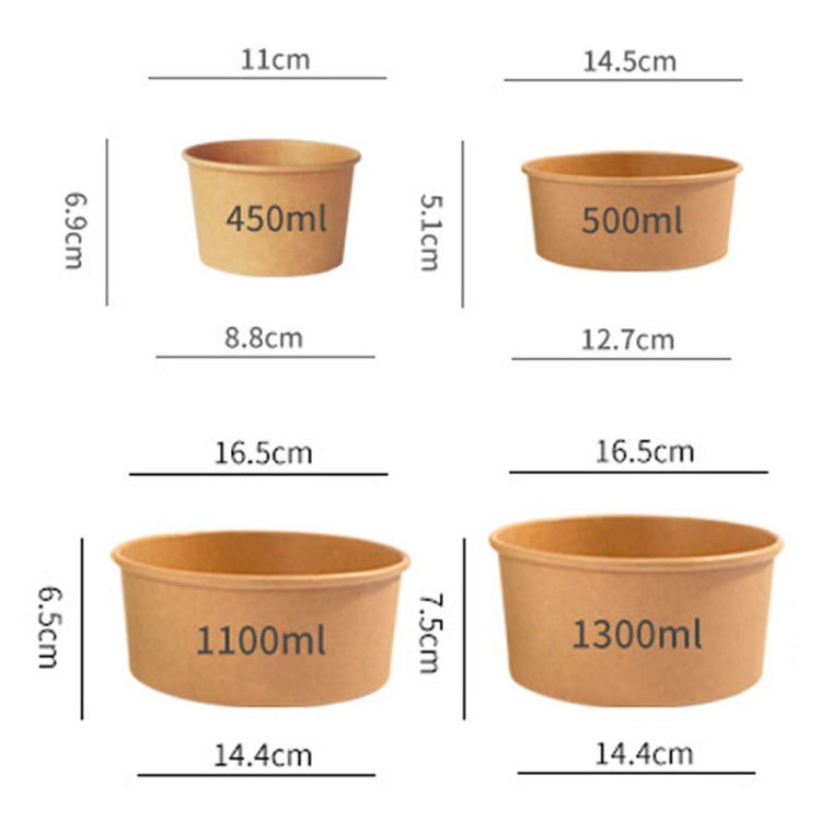 Disposable Single PE Laminated Paper Bowl Round Soup Bowl Packed Fast Food Boxes