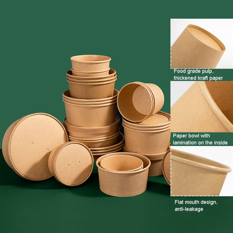 Disposable Single PE Laminated Paper Bowl Round Soup Bowl Packed Fast Food Boxes