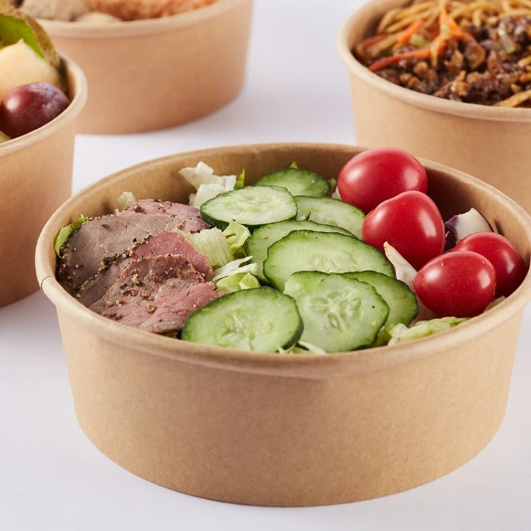 Disposable Single PE Laminated Paper Bowl Round Soup Bowl Packed Fast Food Boxes