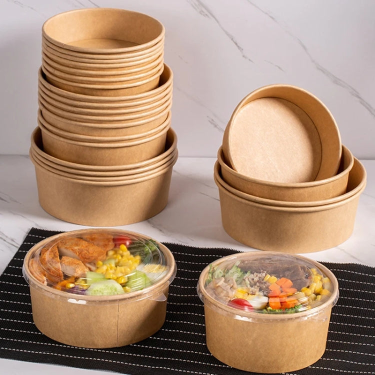 Disposable Single PE Laminated Paper Bowl Round Soup Bowl Packed Fast Food Boxes