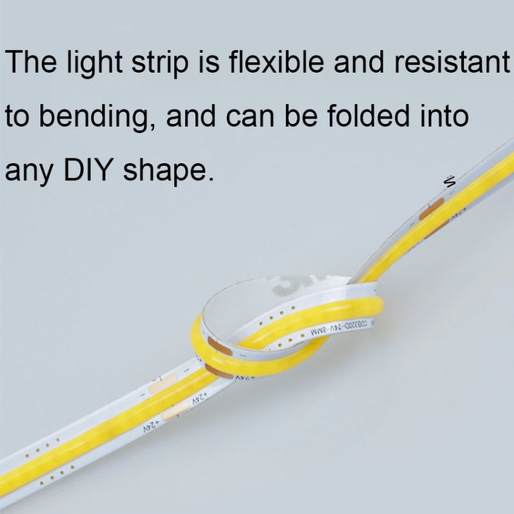 1m 24V 8mm Wide COB Adhesive Decorative LED Light Strip