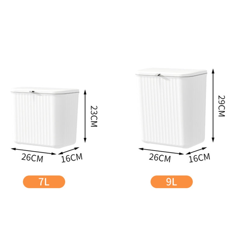 7L Kitchen Hanging Waste Bin With Lid Sliding Cover Under Sink Trash Can