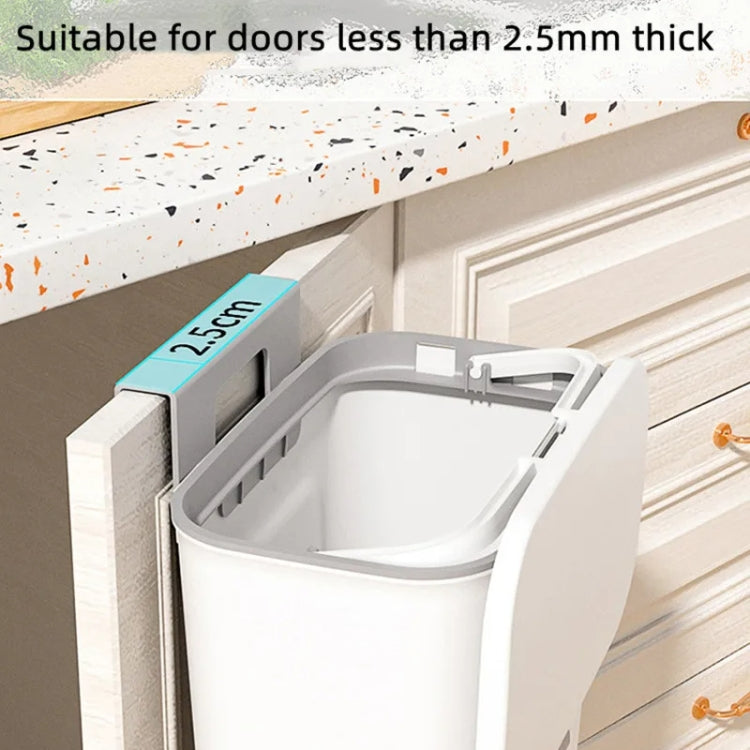 9L Kitchen Hanging Waste Bin with Lid Sliding Cover Under Sink Trash Can