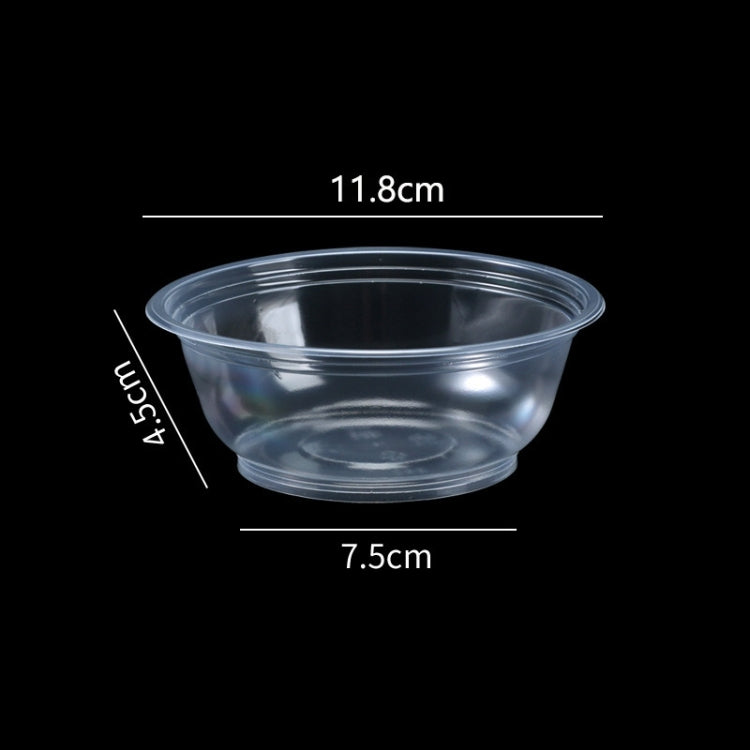 50pcs /Pack No Lid Disposable Round Plastic Bowl Thick Transparent Fast Food Soup Bowl