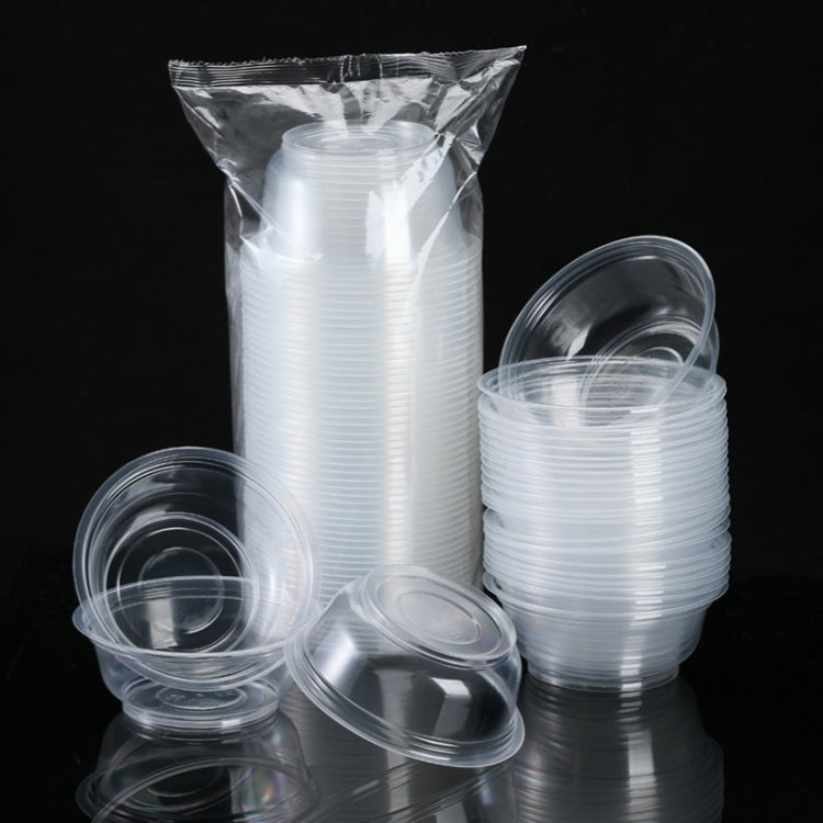 50pcs /Pack No Lid Disposable Round Plastic Bowl Thick Transparent Fast Food Soup Bowl