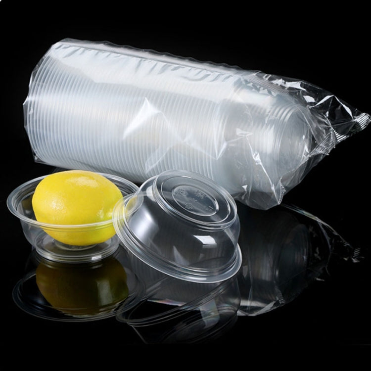 50pcs /Pack No Lid Disposable Round Plastic Bowl Thick Transparent Fast Food Soup Bowl