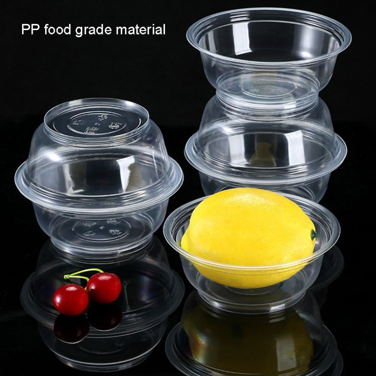 50pcs /Pack No Lid Disposable Round Plastic Bowl Thick Transparent Fast Food Soup Bowl