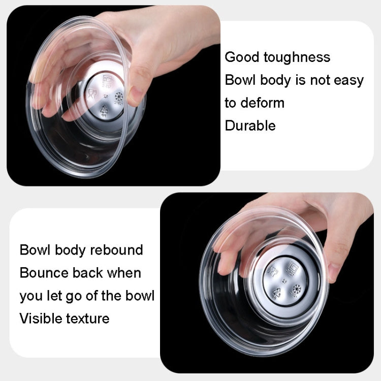 50pcs /Pack No Lid Disposable Round Plastic Bowl Thick Transparent Fast Food Soup Bowl