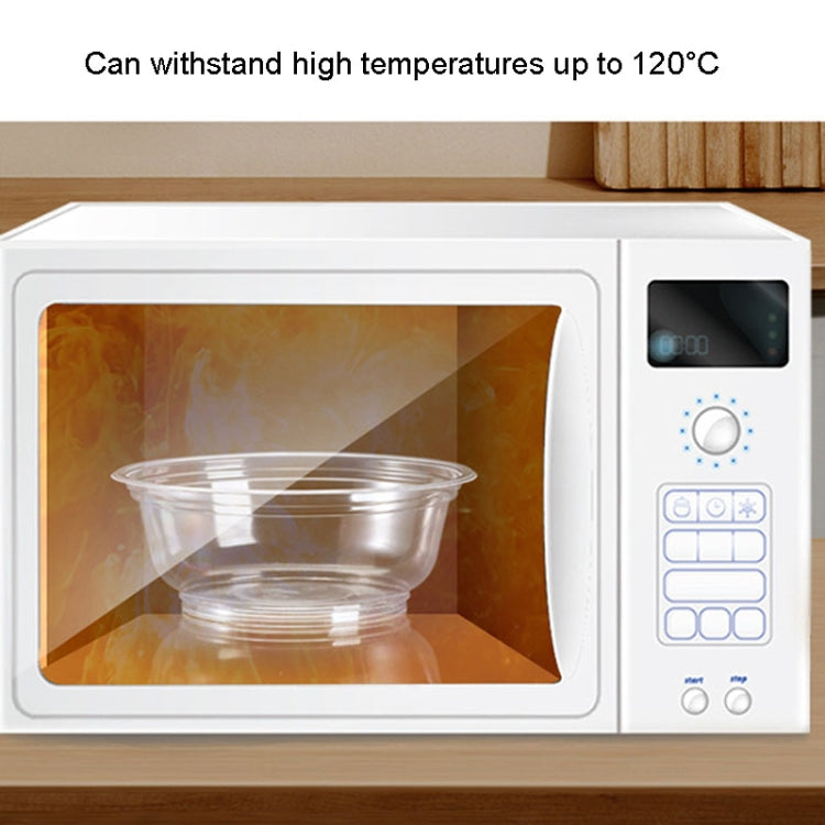 50pcs /Pack No Lid Disposable Round Plastic Bowl Thick Transparent Fast Food Soup Bowl