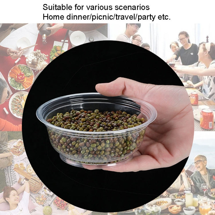 50pcs /Pack No Lid Disposable Round Plastic Bowl Thick Transparent Fast Food Soup Bowl