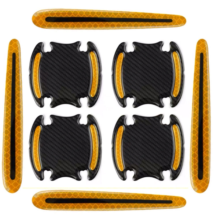 8pcs/set Car Door Handle Rearview Mirror Safety Warning Protective Reflective Sticker