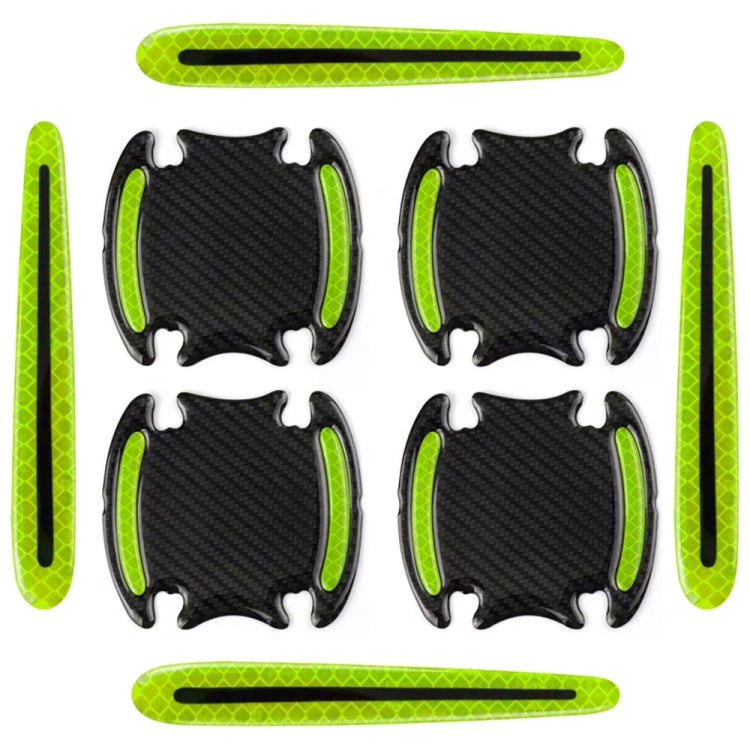 8pcs/set Car Door Handle Rearview Mirror Safety Warning Protective Reflective Sticker