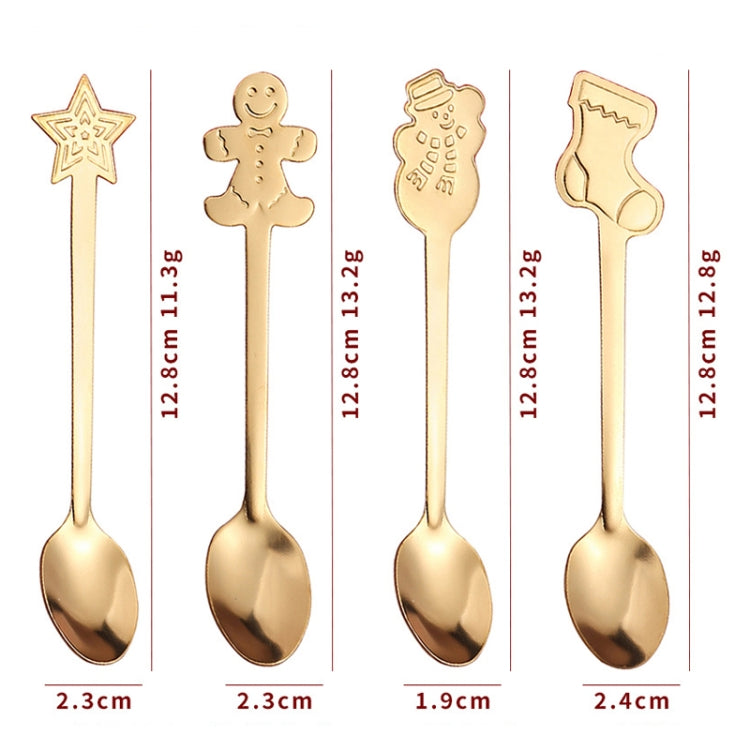 4pcs /Pack Christmas Stainless Steel Spoon Tableware Gift Set