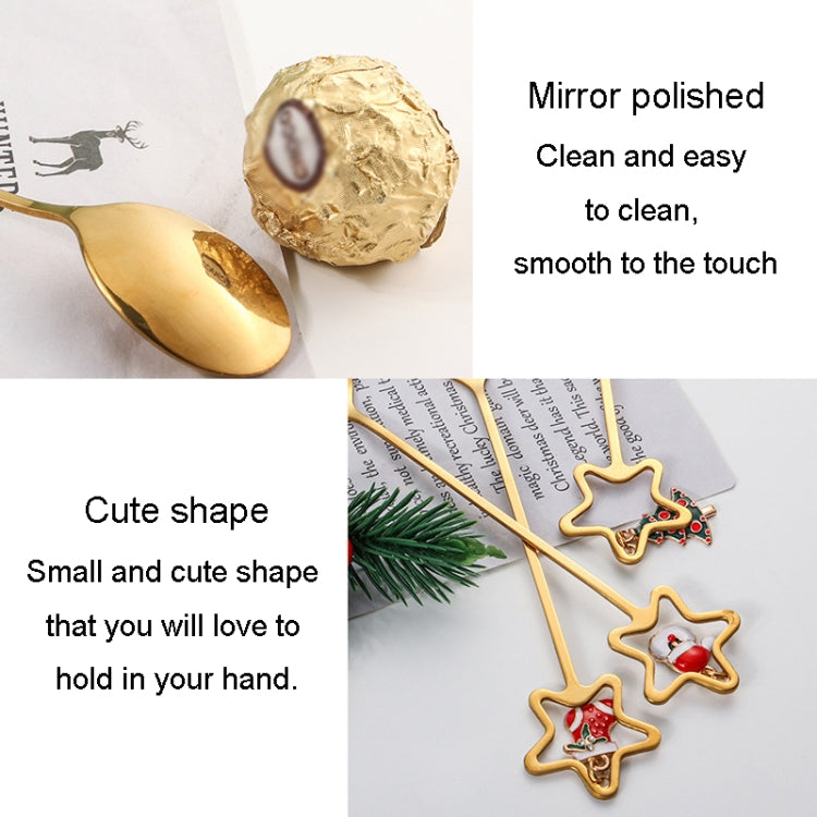 Christmas Stirring Spoon Dessert Fork Christmas Eve Star Tableware Gift
