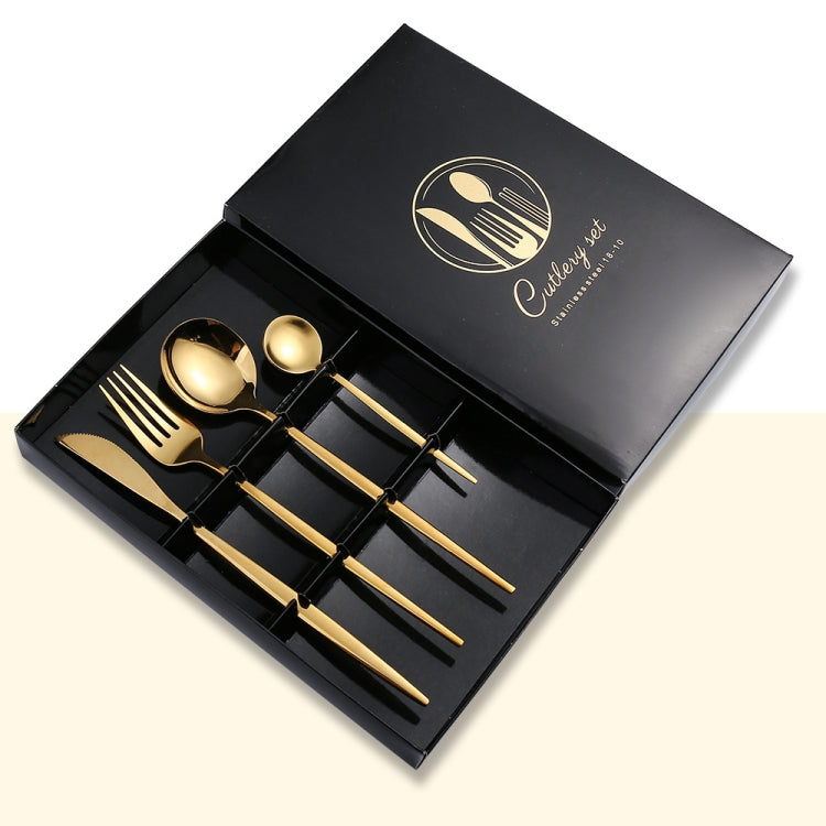 4pcs /Pack Stainless Steel Glossy Mirror Flatware Gift Set