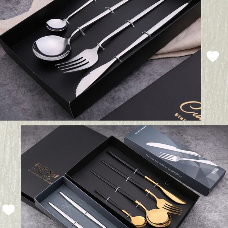 4pcs /Pack Stainless Steel Glossy Mirror Flatware Gift Set