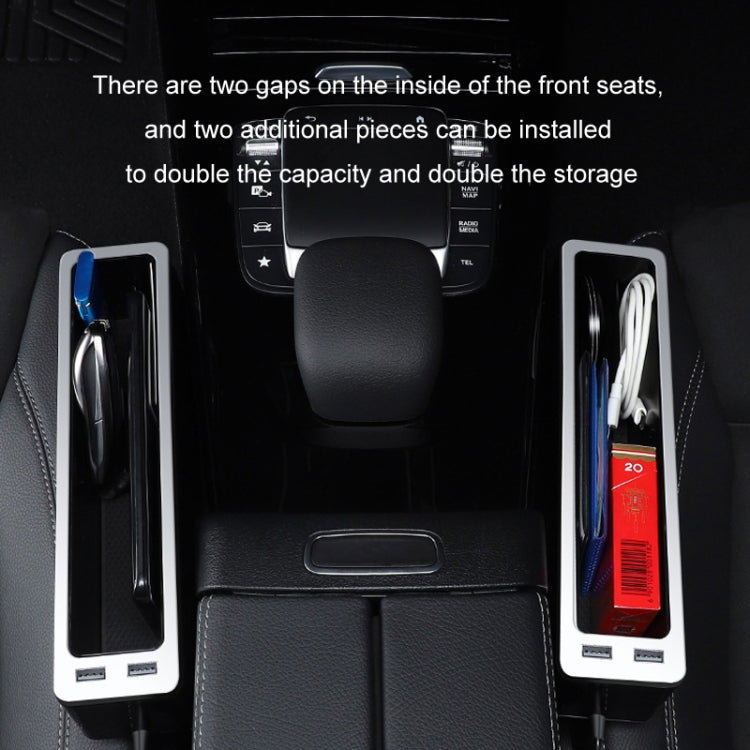 Car Seat Gap Storage Box with 2 USB Charging Port