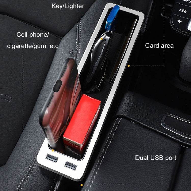 Car Seat Gap Storage Box with 2 USB Charging Port