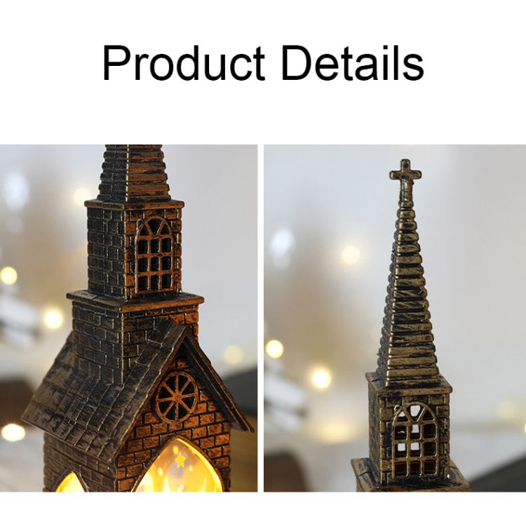 Christmas Decoration Lamps Church Shape Night Light Electronic Candle Candlelight